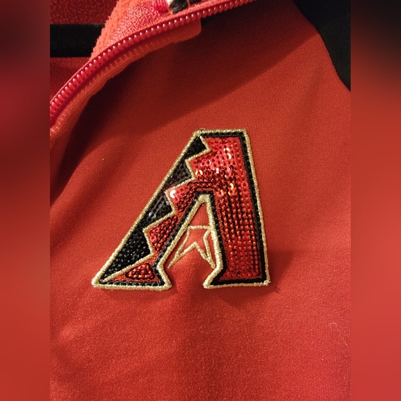 Victoria's Secret PINK Zip Baseball Jacket Size XS Diamondbacks AZ Red/Black - Picture 10 of 11